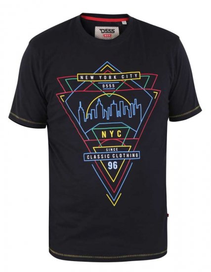 D555 Taunton Neon Printed T-Shirt - Koszulki - T-shirty meskie Duże Rozmiary - 2XL-14XL