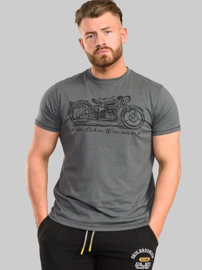 D555 Puxton Motorbike Printed T-Shirt - Koszulki - T-shirty meskie Duże Rozmiary - 2XL-14XL