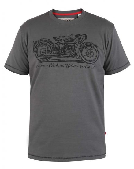 D555 Puxton Motorbike Printed T-Shirt - Koszulki - T-shirty meskie Duże Rozmiary - 2XL-14XL