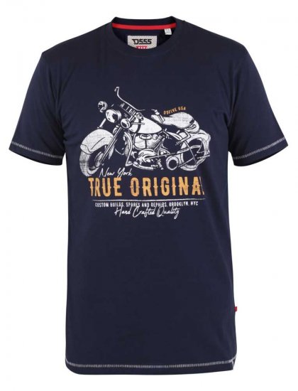 D555 Axbridge Motorbike Printed T-Shirt - Koszulki - T-shirty meskie Duże Rozmiary - 2XL-14XL