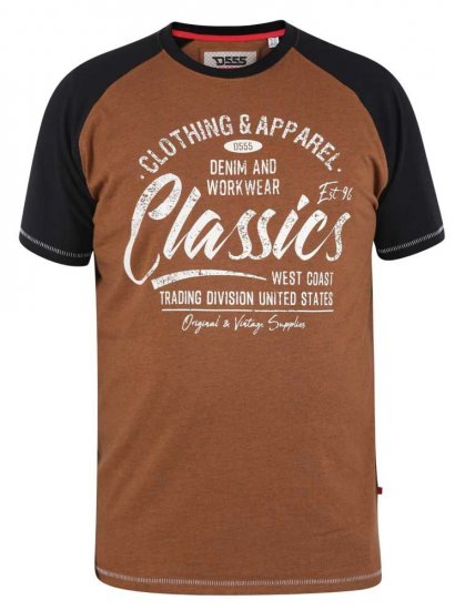 D555 Charmouth Raglan Sleeve Printed T-Shirt - Koszulki - T-shirty meskie Duże Rozmiary - 2XL-14XL