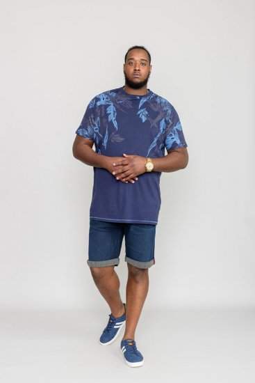 D555 BROMLEY Floral Panel Printed T-Shirt - Koszulki - T-shirty meskie Duże Rozmiary - 2XL-14XL