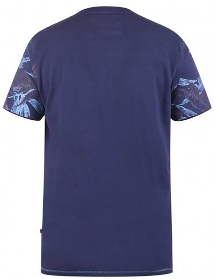 D555 BROMLEY Floral Panel Printed T-Shirt - Koszulki - T-shirty meskie Duże Rozmiary - 2XL-14XL