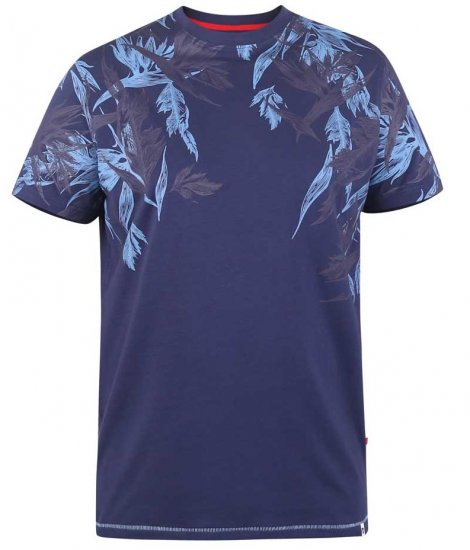 D555 BROMLEY Floral Panel Printed T-Shirt - Koszulki - T-shirty meskie Duże Rozmiary - 2XL-14XL