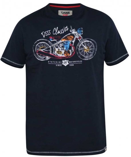D555 DENTON Motorbike Printed T-Shirt - Koszulki - T-shirty meskie Duże Rozmiary - 2XL-14XL