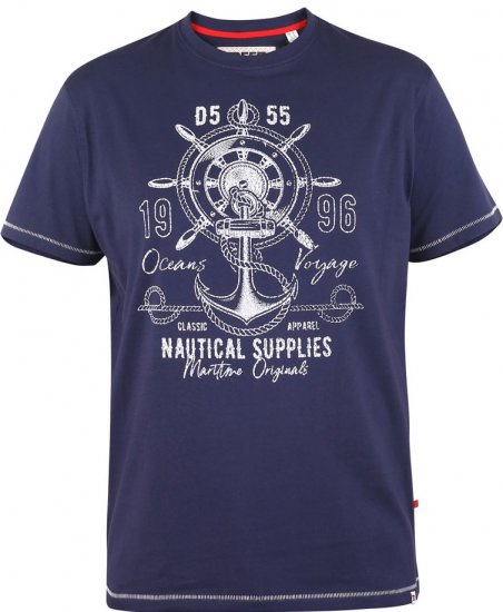 D555 CANTERBURY Printed T-Shirt - Koszulki - T-shirty meskie Duże Rozmiary - 2XL-14XL