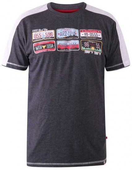 D555 SOHO American Number Plate T-Shirt - Koszulki - T-shirty meskie Duże Rozmiary - 2XL-14XL