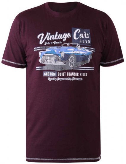 D555 BUCKHURST Vintage Cars T-Shirt - Koszulki - T-shirty meskie Duże Rozmiary - 2XL-14XL