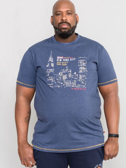 D555 DEBDEN NYC Night Skyline T-Shirt - Koszulki - T-shirty meskie Duże Rozmiary - 2XL-14XL