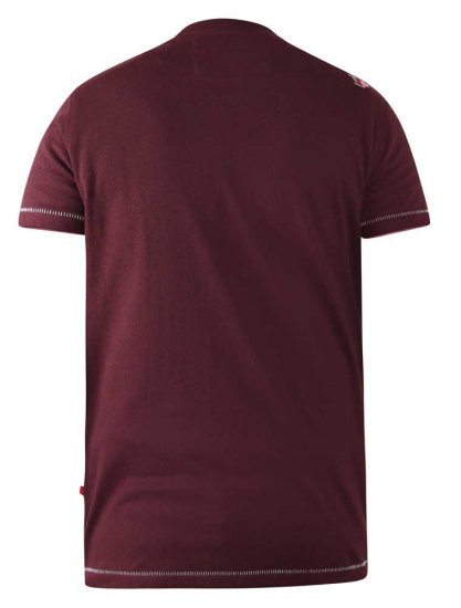 D555 Wharf California Eagle Printed T-Shirt Burgundy - Koszulki - T-shirty meskie Duże Rozmiary - 2XL-14XL