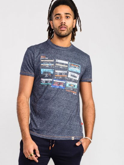 D555 Apsey Multi Cassette Tape Printed T-Shirt - Koszulki - T-shirty meskie Duże Rozmiary - 2XL-14XL