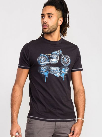 D555 Fritton Bike With Shadow And Drips Printed T-Shirt - Koszulki - T-shirty meskie Duże Rozmiary - 2XL-14XL