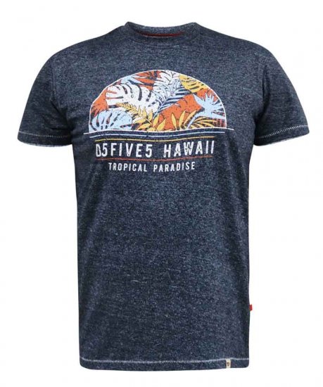 D555 Upton Hawaii Leaf Printed T-Shirt - Koszulki - T-shirty meskie Duże Rozmiary - 2XL-14XL