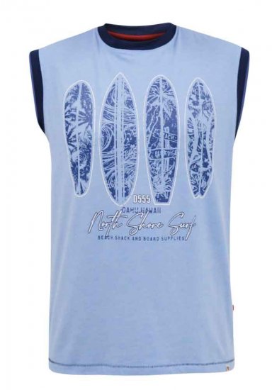 D555 Bretton Surf Board Printed Sleeveless T-Shirt - Koszulki - T-shirty meskie Duże Rozmiary - 2XL-14XL
