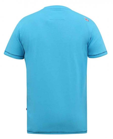 D555 Rushden Superior Printed T-Shirt Turquoise - Koszulki - T-shirty meskie Duże Rozmiary - 2XL-14XL