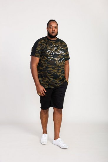 D555 Sullivan Ao Camo T-Shirt With Chest Print - Koszulki - T-shirty meskie Duże Rozmiary - 2XL-14XL