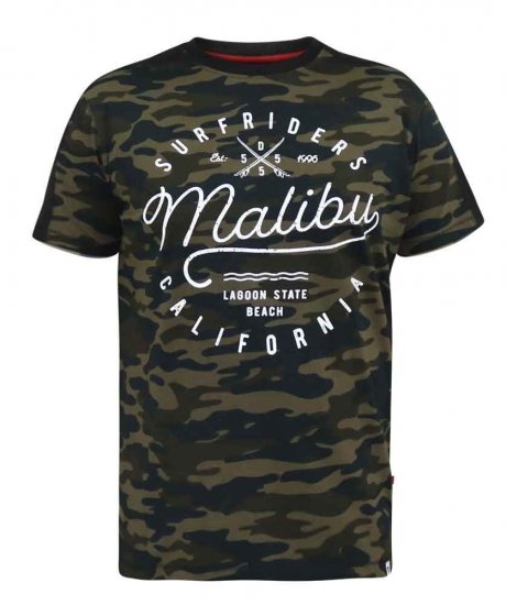 D555 Sullivan Ao Camo T-Shirt With Chest Print - Koszulki - T-shirty meskie Duże Rozmiary - 2XL-14XL