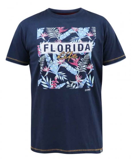 D555 Prestwick Florida Floral Printed T-Shirt - Koszulki - T-shirty meskie Duże Rozmiary - 2XL-14XL