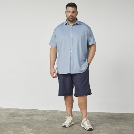 North Latitude 61116 Melanżowa Koszula Piké Krótki Rękaw Niebieski - Koszulki polo - Koszulki Polo 2XL-8XL