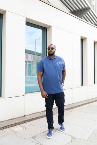 D555 Canning Chest Embroidery Polo Shirt Denim - Koszulki polo - Koszulki Polo 2XL-8XL