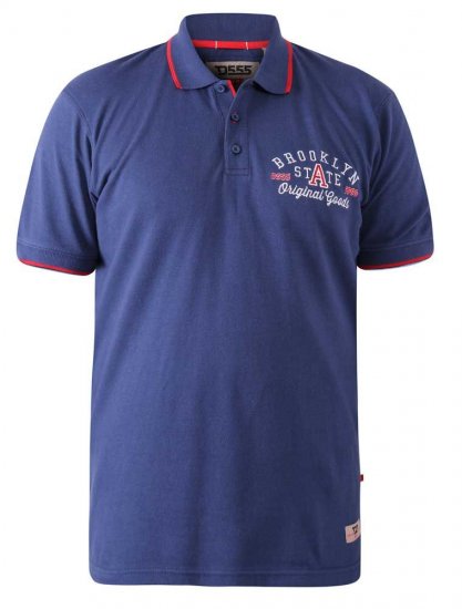 D555 Canning Chest Embroidery Polo Shirt Denim - Koszulki polo - Koszulki Polo 2XL-8XL