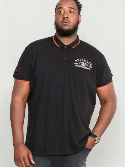 D555 Canning Chest Embroidery Polo Shirt Black - Koszulki polo - Koszulki Polo 2XL-8XL