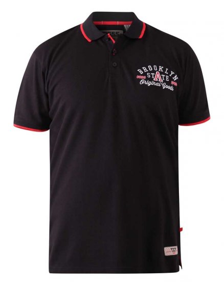D555 Canning Chest Embroidery Polo Shirt Black - Koszulki polo - Koszulki Polo 2XL-8XL