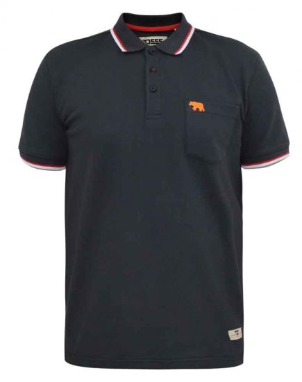D555 Kirby Birdseye Pique Polo Black - Koszulki polo - Koszulki Polo 2XL-8XL