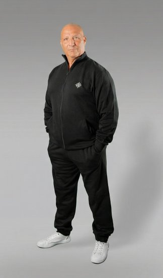 20 Nodi Mistral Tracksuit in Combed Fleece Cotton Black - Dresy - Dresy męskie duże rozmiary