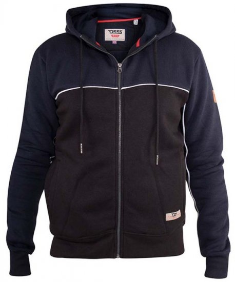 D555 Vincent Full Zip Hoody With Chest And Sleeve Piping Detail - Bluzy & bluzy z kapturem - Bluzy & Bluzy z kapturem 2XL-12XL