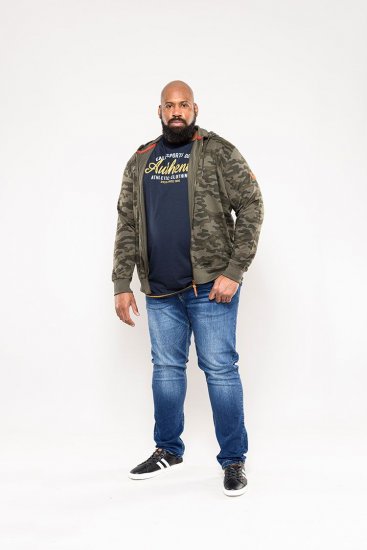 D555 Antonio Camo Printed Zip Through Hoody - Bluzy & bluzy z kapturem - Bluzy & Bluzy z kapturem 2XL-12XL