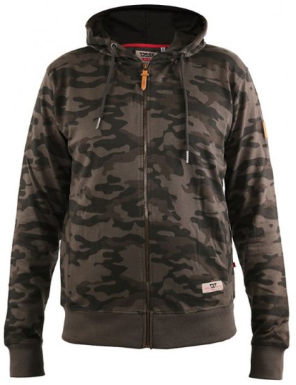 D555 Antonio Camo Printed Zip Through Hoody - Bluzy & bluzy z kapturem - Bluzy & Bluzy z kapturem 2XL-12XL