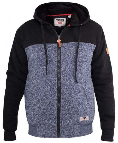 D555 Allen Zip Through Hoody With Sherpa Lining - Bluzy & bluzy z kapturem - Bluzy & Bluzy z kapturem 2XL-12XL