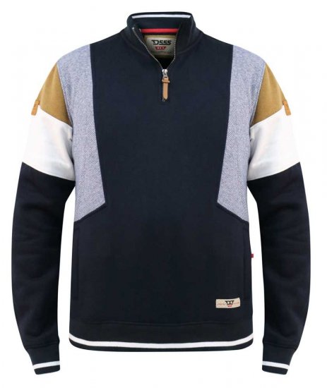 D555 Kenington Cut And Sew Half Zipper Sweatshirt - Bluzy & bluzy z kapturem - Bluzy & Bluzy z kapturem 2XL-12XL