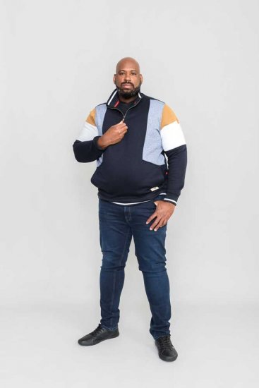 D555 Kenington Cut And Sew Half Zipper Sweatshirt - Bluzy & bluzy z kapturem - Bluzy & Bluzy z kapturem 2XL-12XL