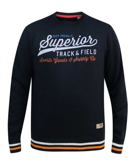 D555 Marlow Printed Crew Neck Sweatshirt Navy - Bluzy & bluzy z kapturem - Bluzy & Bluzy z kapturem 2XL-12XL