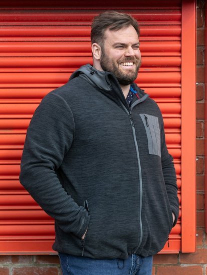 D555 Daly Quarter Zip Fleece Sweatshirt Czarny/Szary - Bluzy & bluzy z kapturem - Bluzy & Bluzy z kapturem 2XL-12XL