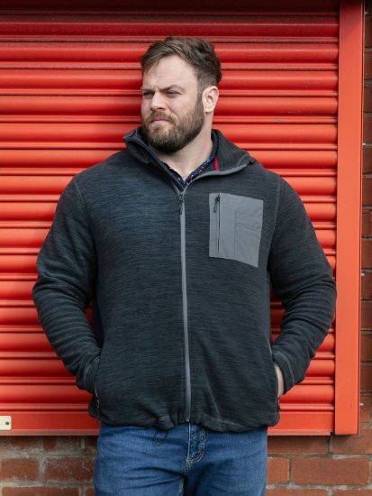 D555 Daly Quarter Zip Fleece Sweatshirt Czarny/Szary - Bluzy & bluzy z kapturem - Bluzy & Bluzy z kapturem 2XL-12XL