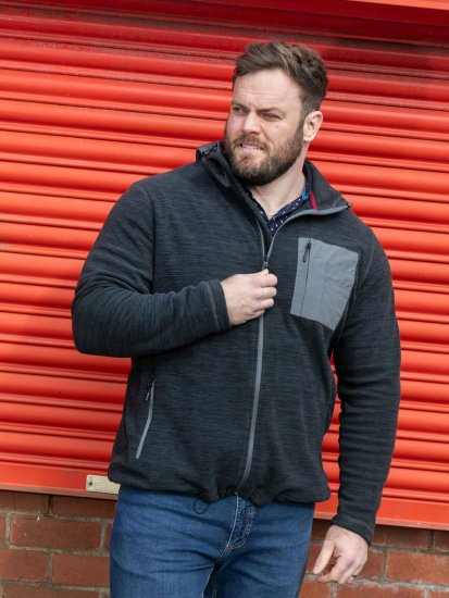 D555 Daly Quarter Zip Fleece Sweatshirt Czarny/Szary - Bluzy & bluzy z kapturem - Bluzy & Bluzy z kapturem 2XL-12XL