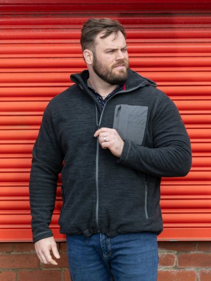 D555 Daly Quarter Zip Fleece Sweatshirt Czarny/Szary - Bluzy & bluzy z kapturem - Bluzy & Bluzy z kapturem 2XL-12XL
