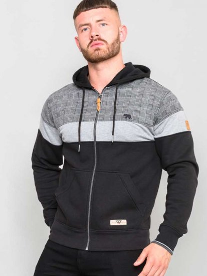 D555 Kipling Full Zip Hoodie Black - Bluzy & bluzy z kapturem - Bluzy & Bluzy z kapturem 2XL-12XL