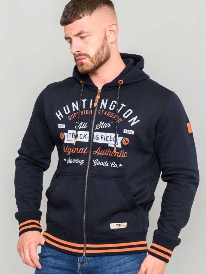 D555 Flanders Full Zip Hoody With Chest Print - Bluzy & bluzy z kapturem - Bluzy & Bluzy z kapturem 2XL-12XL