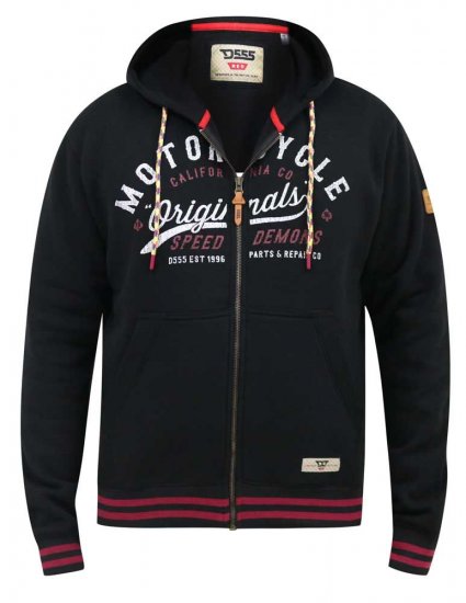 D555 Patrick Full Zip Hoody With 'Motorcycle' Chest Print - Bluzy & bluzy z kapturem - Bluzy & Bluzy z kapturem 2XL-12XL