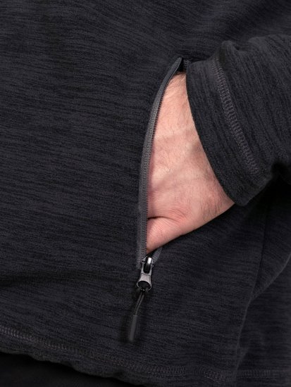 D555 Damien Micro Fleece Zip Through Hoody Czarny/Szary - Bluzy & bluzy z kapturem - Bluzy & Bluzy z kapturem 2XL-12XL