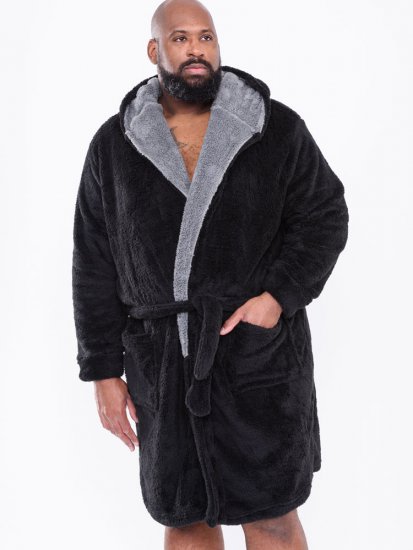 D555 Newquay Bathrobe Black - Bielizna & stroje kąpielowe - Bielizna & Stroje kąpielowe 2XL-8XL