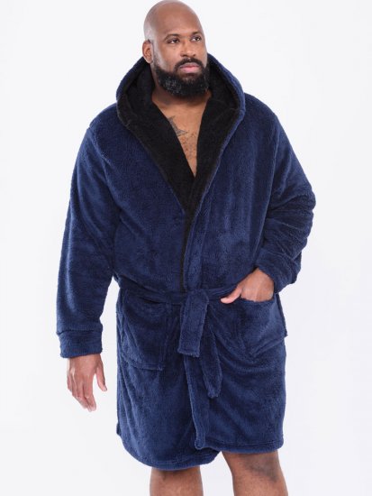 D555 Newquay Bathrobe Navy - Bielizna & stroje kąpielowe - Bielizna & Stroje kąpielowe 2XL-8XL