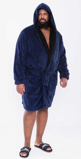 D555 Newquay Bathrobe Navy - Bielizna & stroje kąpielowe - Bielizna & Stroje kąpielowe 2XL-8XL