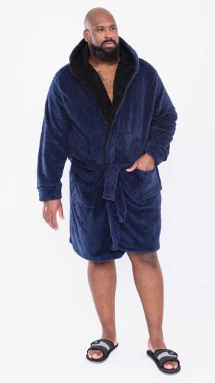D555 Newquay Bathrobe Navy - Bielizna & stroje kąpielowe - Bielizna & Stroje kąpielowe 2XL-8XL