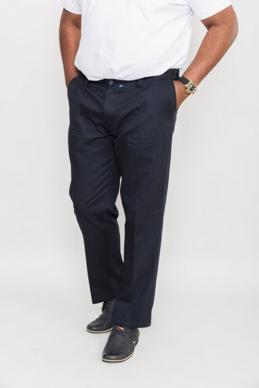 D555 Bruno Stretch Chino pants with Extenda Waist Indigo Blue - Dżinsy & spodnie - Dżinsy i Spodnie - W40-W70
