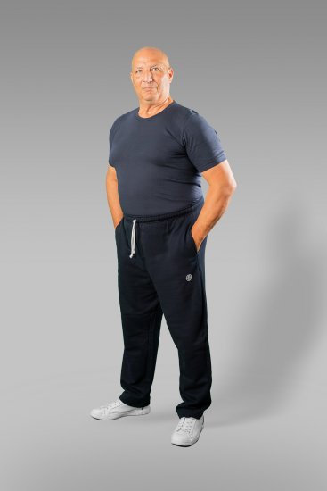 20 Nodi Ponente Long Leg Sports Pants in Combed Fleece Cotton Navy - Dresy & spodenki dresowe - Dresy & Spodnie Dresowe 2XL-12XL